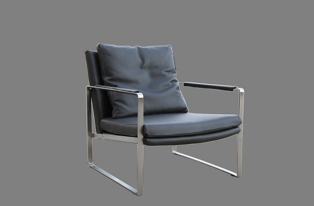 Geovani chair Dark Grey Genuine leather