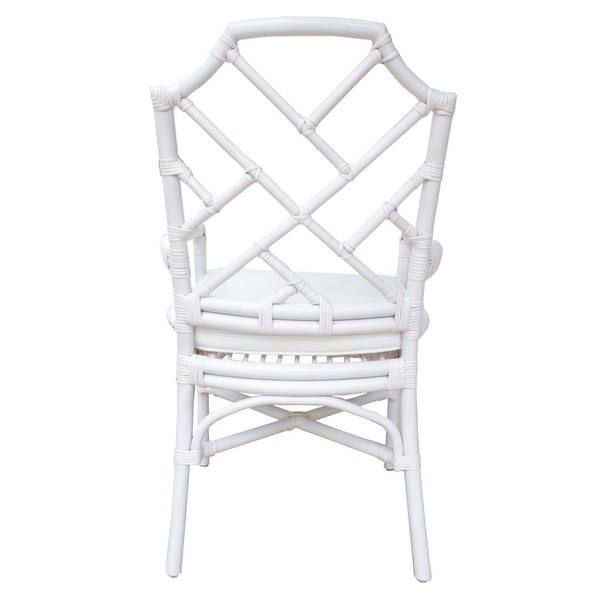 Kara Rattan Arm Chair In White