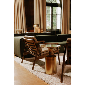 Moe's Rassa Gold Accent Table with Column Base