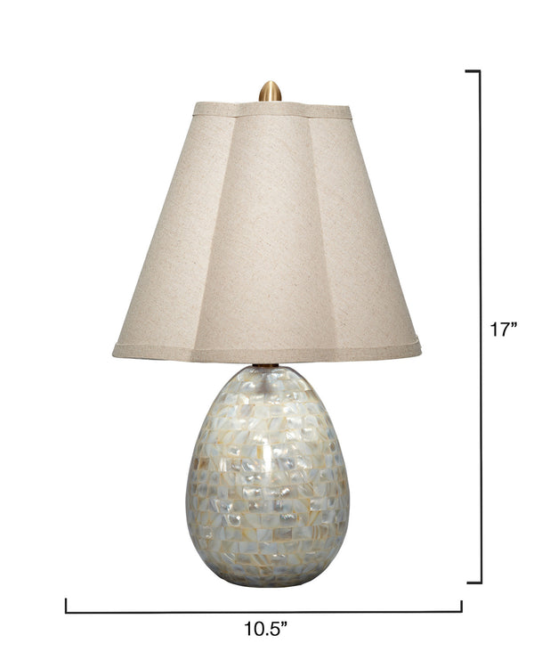 Capsule Mother of Pearl Table Lamp with Linen Shade