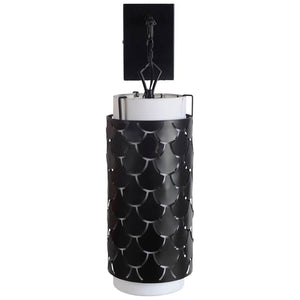 Brasseur III 10.5x22 Black Toned Metal Fish Scale Wall Sconce