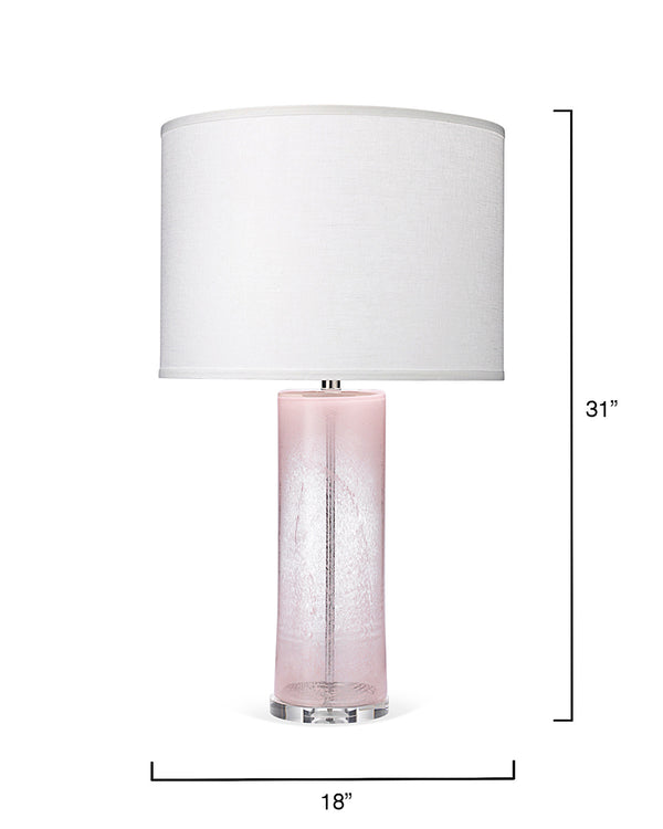 Dahlia Glass Table Lamp with Linen Shade