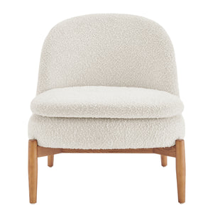 Adriana KD Fabric Accent Chair Walnut Legs, Solana Beige