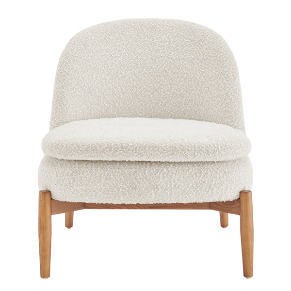 Adriana KD Fabric Accent Chair Walnut Legs, Solana Beige