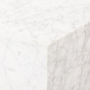 Hunter End Table - White Carrara Marble