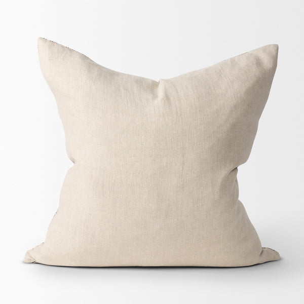 Jayne Beige w/ Merlot Print Linen Square Decorative Pillow Cover