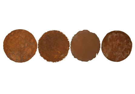Galvanized Circle Wall Tiles, Set of 4, Resin, Rus
