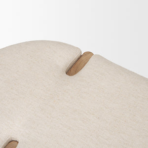 Sohan Light Brown Elm Wood w/ Oatmeal Fabric Bench