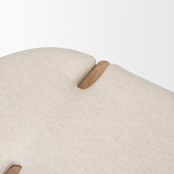 Sohan Light Brown Elm Wood w/ Oatmeal Fabric Bench