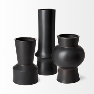 Laforge II Black Ceramic Vase