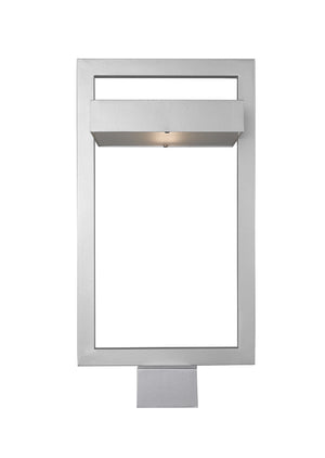 Luttrel 1 Light Outdoor Post Mount Fixture in Silver Finish