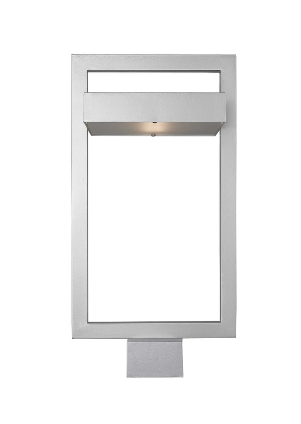 Luttrel 1 Light Outdoor Post Mount Fixture in Silver Finish