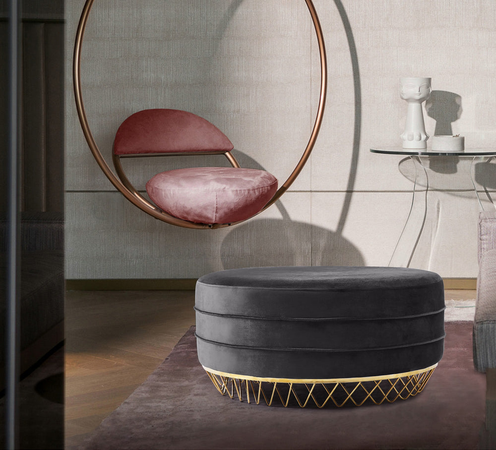 Henry Ottoman/Coffee Table In Grey Velvet
