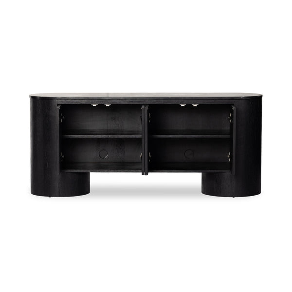 Giovani Media Console In Black Marble