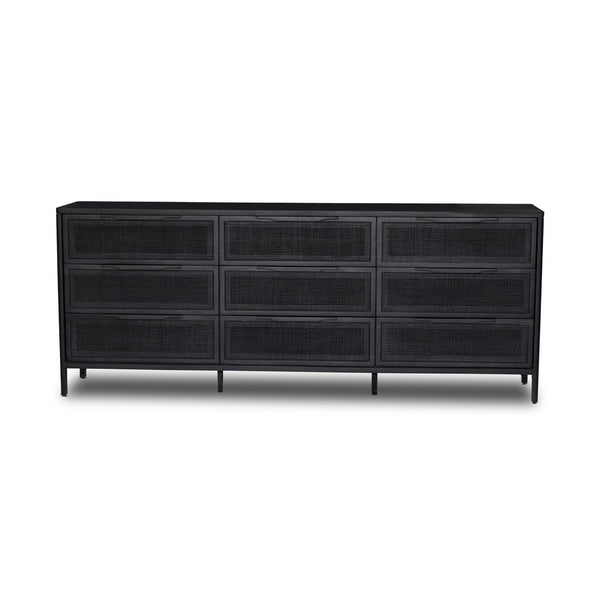 Sydney 9 Drawer Dresser - Black Cane