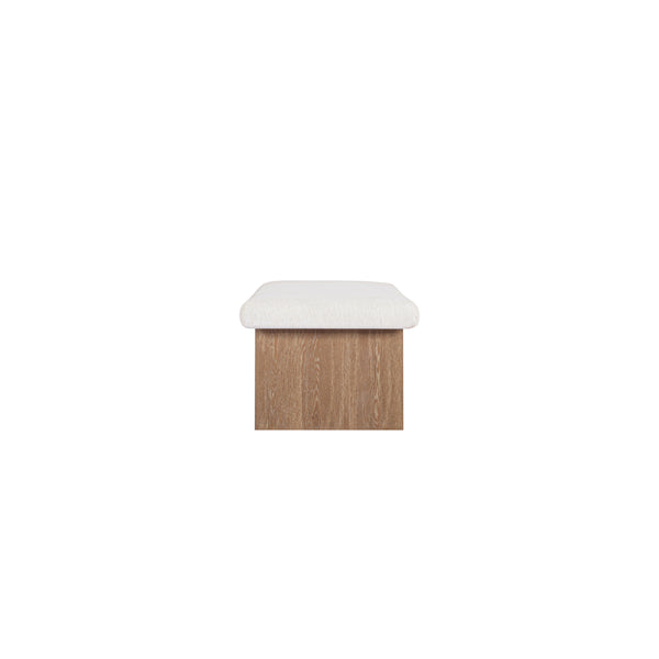 Gemma Storage Bench Oat with Wooden Base