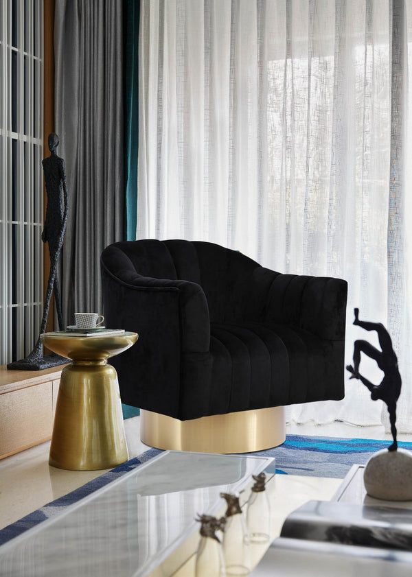 Noel Accent Chair In Black Velvet