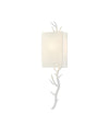 Baneberry Wall Sconce, Left In Gesso White