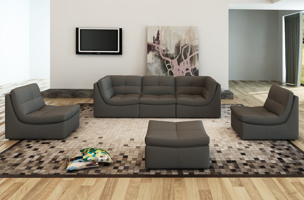 Miley 6 Pc Set in Grey Bonded Leather
