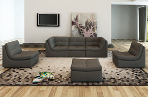Miley 6 Pc Set in Grey Bonded Leather