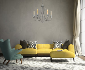 Persis 5 Light Chandelier in Old Silver Finish
