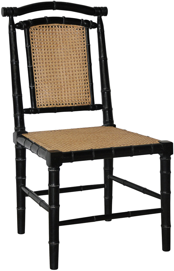 Colonial Bamboo Side Chair, Hand Rubbed Black