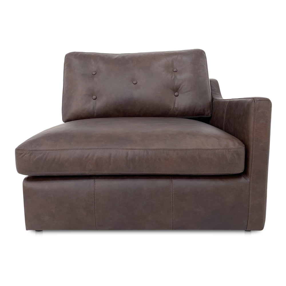 Moe's Thurlow Right Arm Chair in Espresso Leather