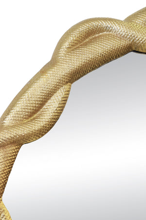 ENTANGLED SNAKE FRAME ROUND MIRROR IN GOLD