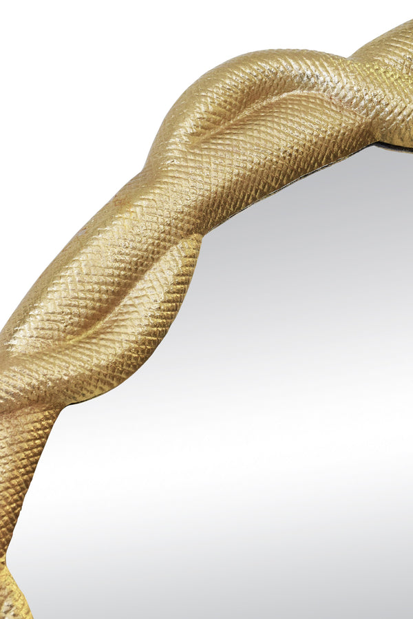 ENTANGLED SNAKE FRAME ROUND MIRROR IN GOLD