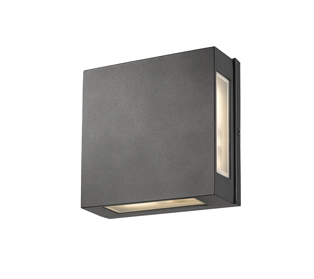 Quadrate 2 Light Outdoor Wall Sconce in Black Finish