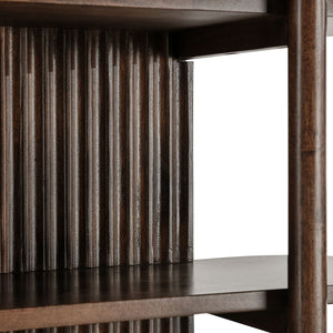 Redford Solid Wood Bookcase - Bark Brown