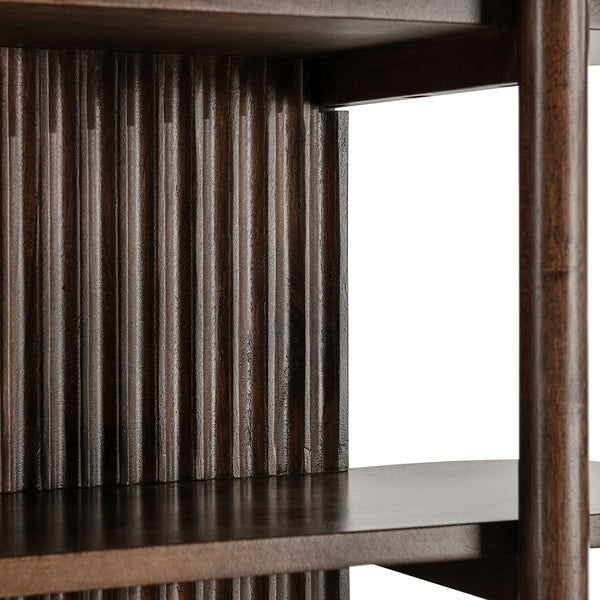 Redford Solid Wood Bookcase - Bark Brown