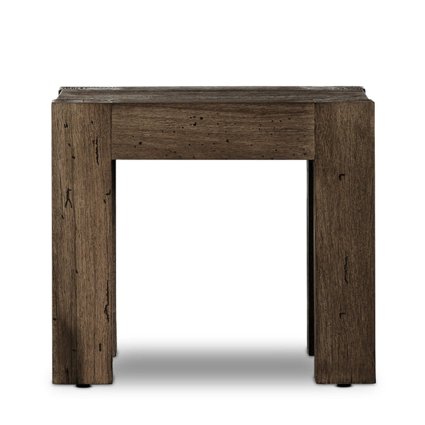 Abaso End Table - Ebony Rustic Wormwood Oak