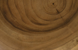 Smoothed Stool on Black Metal Legs, Chamcha Wood, Natural