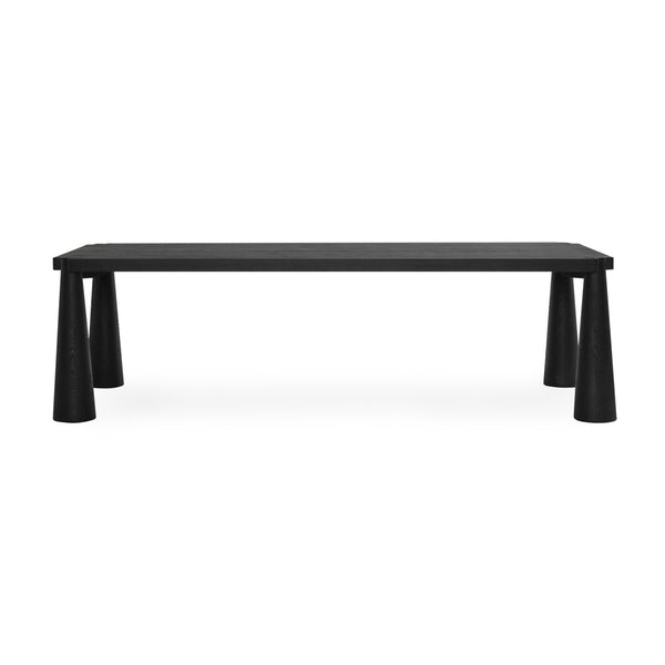 Atrop Solid Oak Dining Table - Ink Black Finish