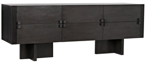 Amidala Mahogany and Veneer Sideboard with Brass Pulls in Two-Tone Pale