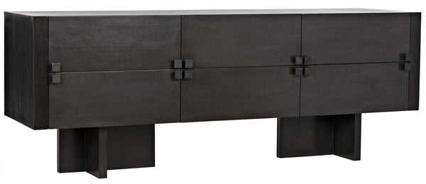 Amidala Mahogany and Veneer Sideboard with Brass Pulls in Two-Tone Pale
