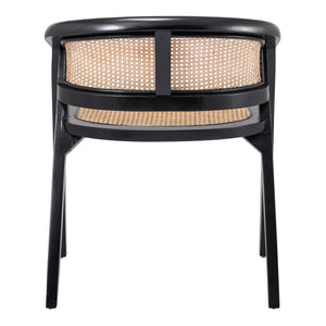 Seine Rattan Dining Arm Chair In Black/ Natural