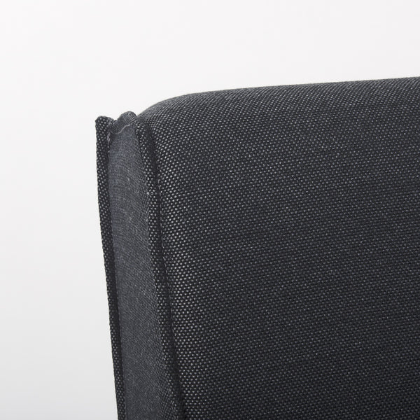 Damon Fully Upholstered Grey Fabric Dining Chair on Casters