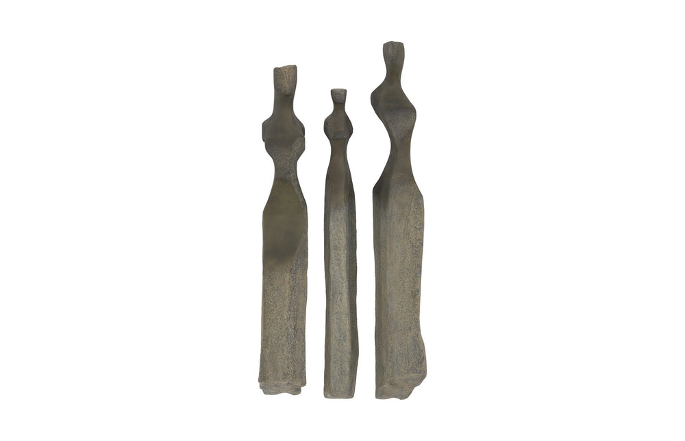 Cast Women Wall Art, Set Of 3, Smallallall, Splinter Stone Finish