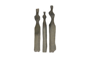 Cast Women Wall Art, Set Of 3, Smallallall, Splinter Stone Finish