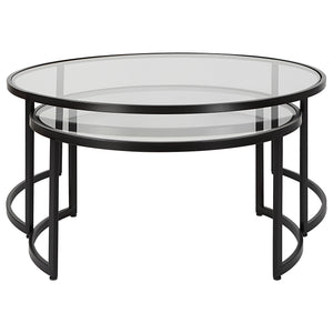 Rhea Black Nesting Coffee Tables S/2