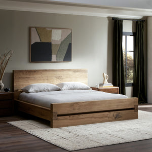Lia Queen Bed in Natural Reclaimed French Oak