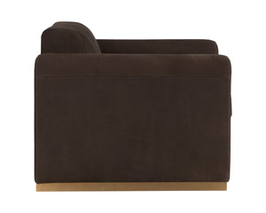 ROMER ARMCHAIR - BRUSHED GOLD - NUBUCK COCOA LEATHER