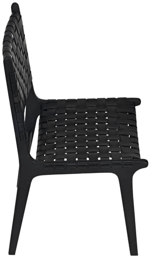 Dede Dining Chair, Leather, Black