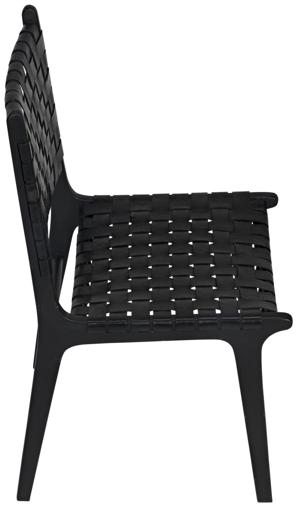 Dede Dining Chair, Leather, Black