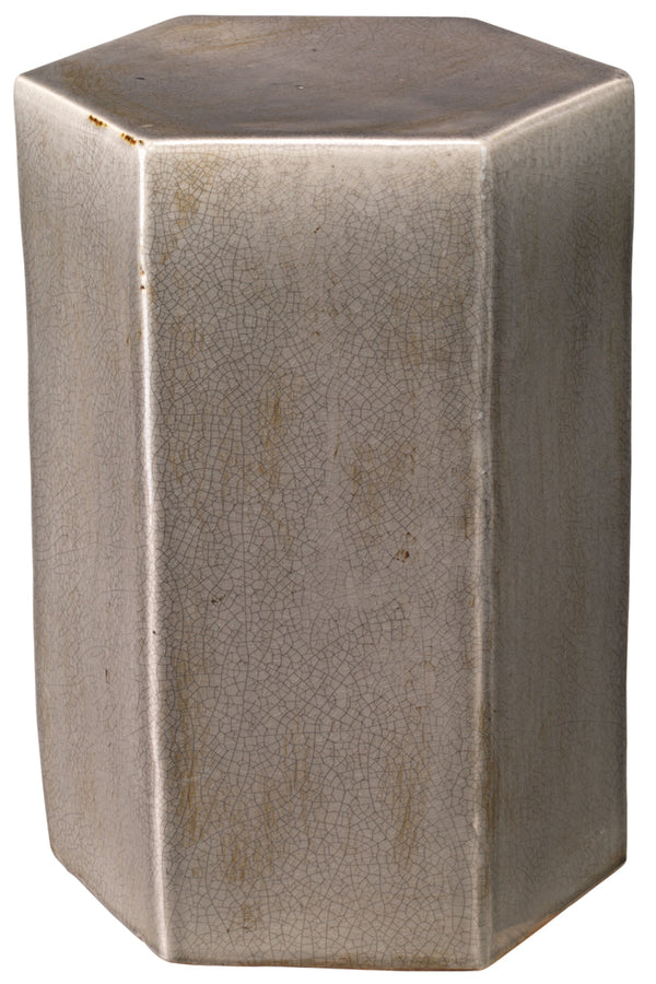 Porto Ceramic Indoor/Outdoor Side Table-Large, Gray