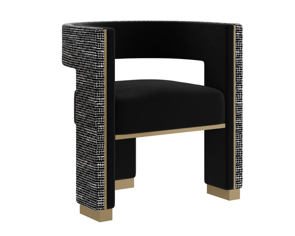 ADAMINA DINING ARMCHAIR - ABBINGTON BLACK / HOBBES NIGHT