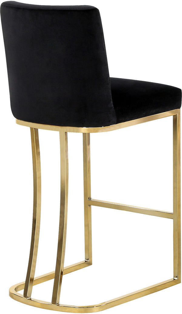 Rick Stool In Black Velvet and Gold