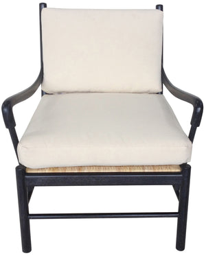 Kevin Chair with Rattan, Hand Rubbed Black